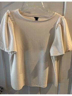 Ann Taylor elegant cream Puff Sleeve Women's Top